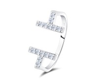 Unique Designed CZ Stone Silver Ring NSR-4143